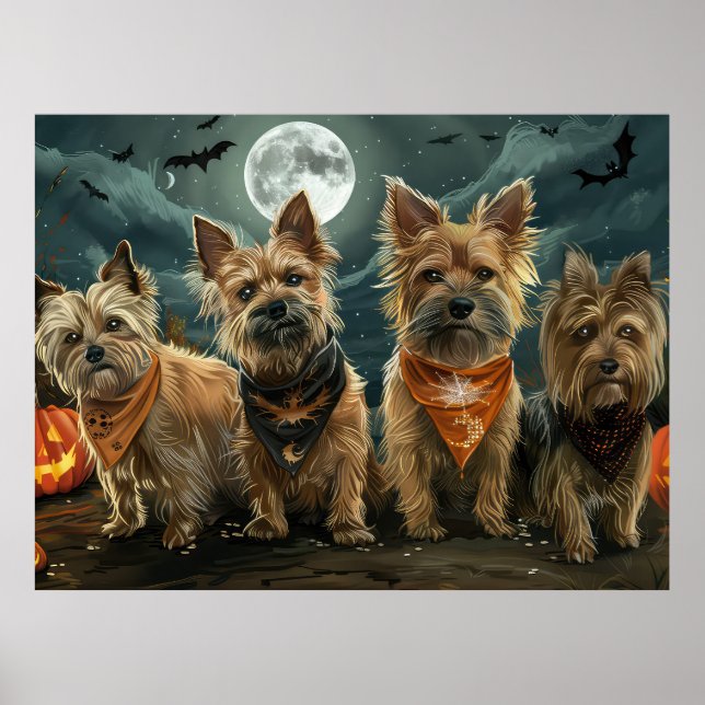Australian Terrier Halloween Spooky Poster (Framsidan)