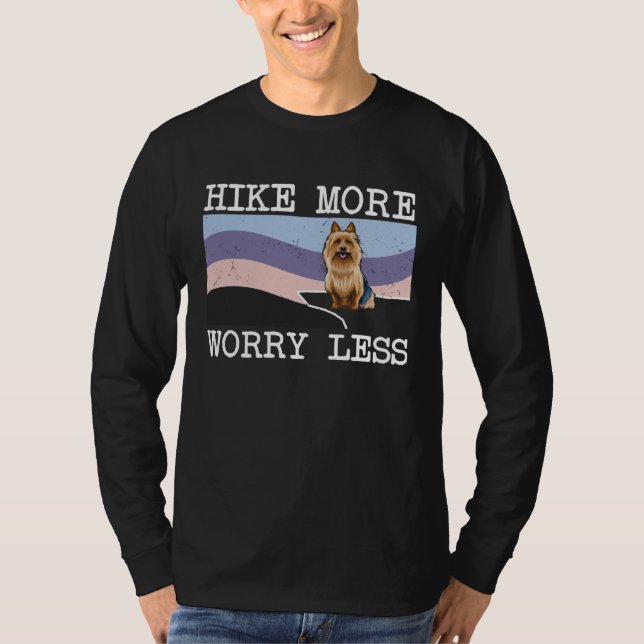 Australian Terrier Hike More Worry Less Graphic Hi T Shirt (Framsida)