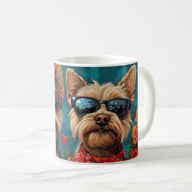 Australian Terrier Hjärtros Alla hjärtans dag Kaffemugg (Framsida höger)