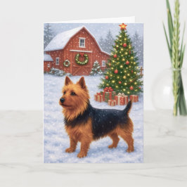 Australian Terrier Holiday Card Helgkort