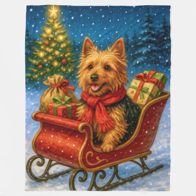 Australian Terrier Holiday  Fleecefilt (Framsidan)