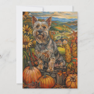 Australian Terrier Höstskörd Thanksgiving Julkort