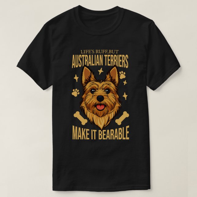 Australian Terrier Hund älskare T Shirt (Design framsida)