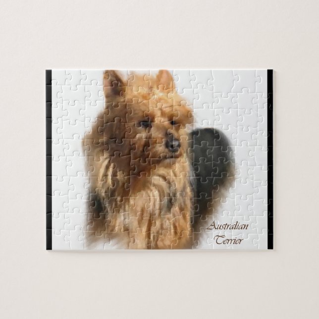 Australian Terrier Hund Art Pussel (Horisontell)