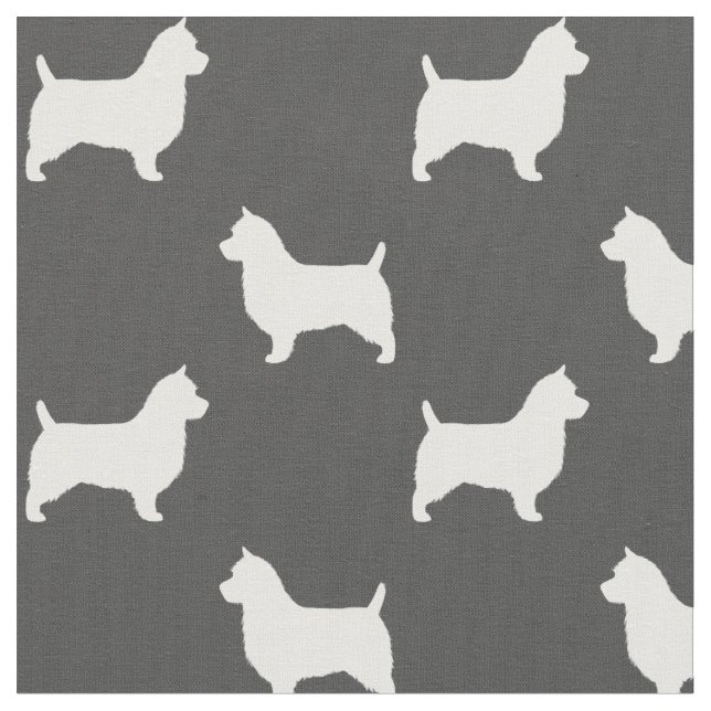 Australian Terrier Hund aveln Silhouettes Patterne Tyg (Närbild)