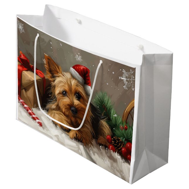 Australian Terrier Hund jul Festive (Framsidan Vinklad)