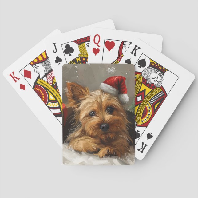Australian Terrier Hund jul Festive Casinokort (Baksidan)