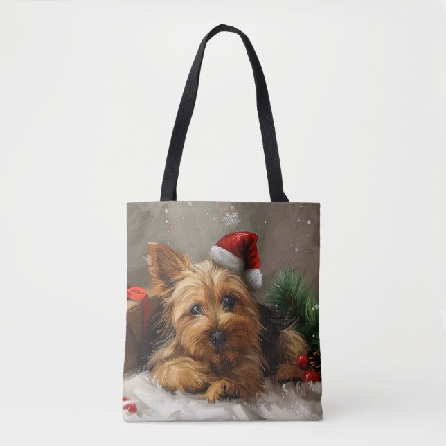Australian Terrier Hund jul Festive Tygkasse (Framsida)