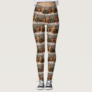 Australian Terrier Hund Jul Festlig Leggings