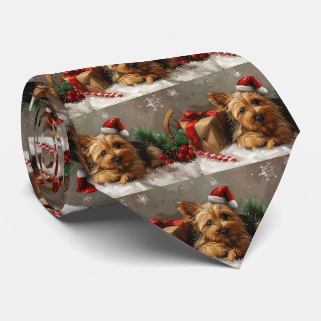 Australian Terrier Hund Jul Festlig Slips (Rullad)