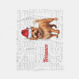Australian Terrier Hund med Namn jul Helgdag Fleecefilt