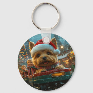 Australian Terrier Hund Roller Underlägg jul Nyckelring