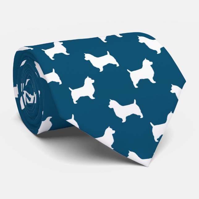 Australian Terrier Hund Silhouettes Mönster Blue Slips (Rullad)
