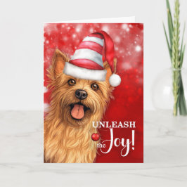 Australian Terrier Hund Släpp loss jultomten Helgkort