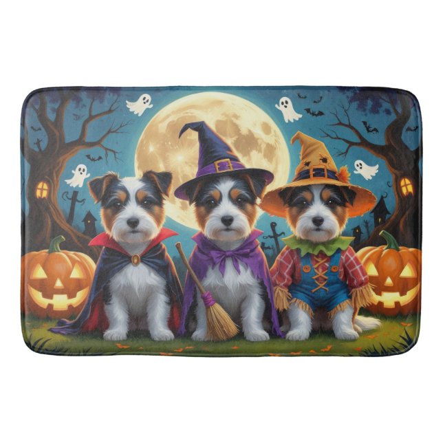Australian Terrier Hundar Pumpkin Halloween Funny Badrumsmatta (Framsidan)