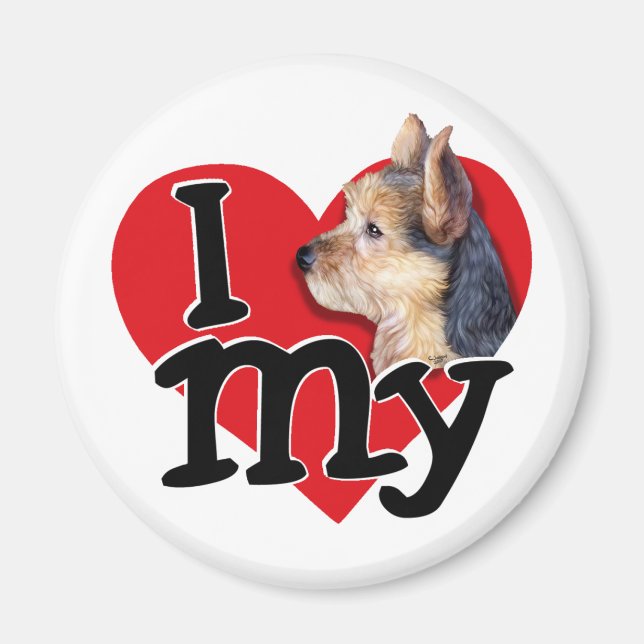 Australian Terrier I (hjärta) min Magnet (Framsidan)