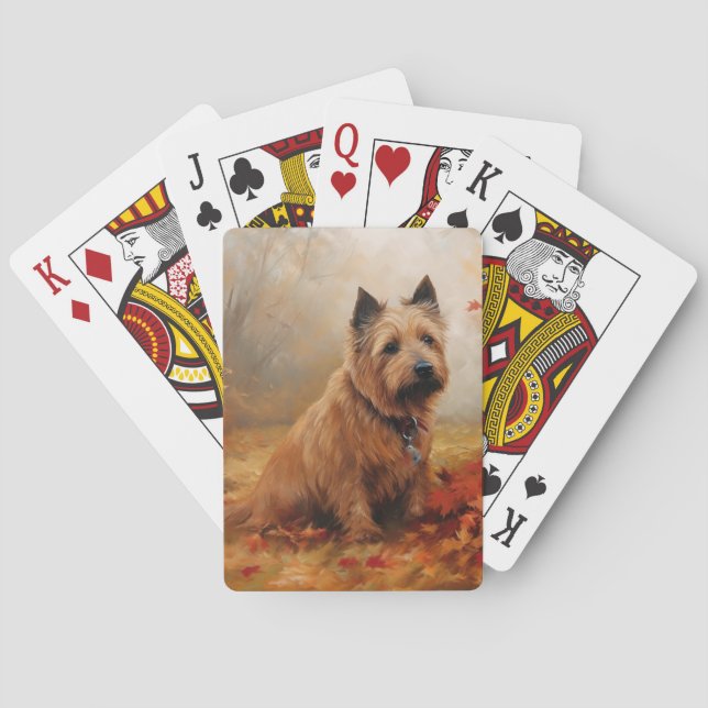 Australian Terrier i Höst löv Fall Inspire Casinokort (Baksidan)