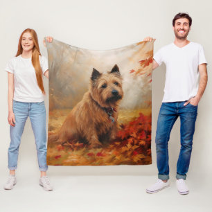 Australian Terrier i Höst löv Fall Inspire Fleecefilt
