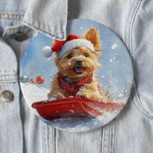 Australian Terrier i Sledge Låt det snöa jul Knapp