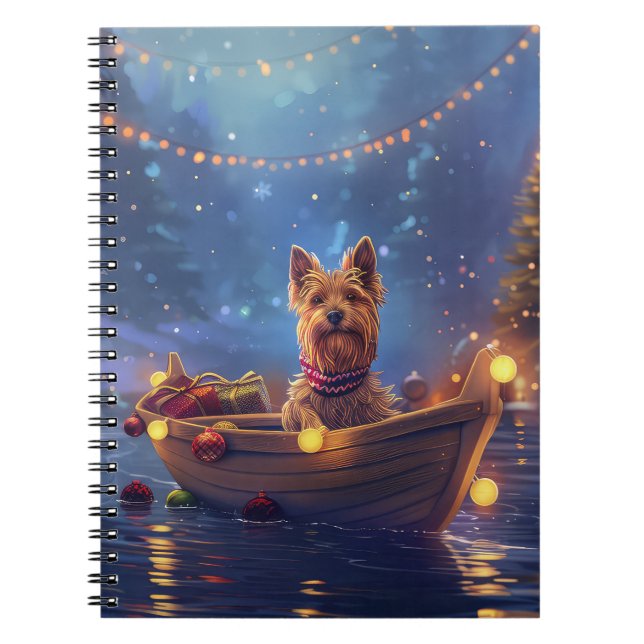 Australian Terrier jul Festive Voyage Anteckningsbok (Framsidan)