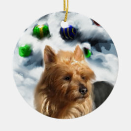 Australian Terrier-jul Julgransprydnad Keramik