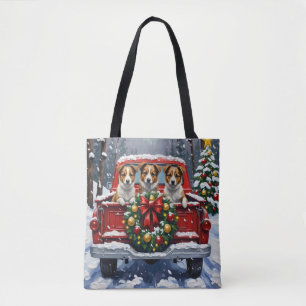 Australian Terrier Jul Röda Lastbil Holiday Tygkasse