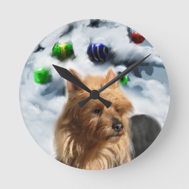 Australian Terrier-jul Rund Klocka (Framsida)