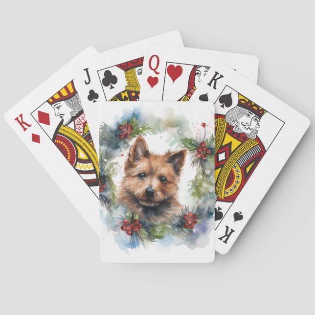 Australian Terrier-julen, Festive Valp Casinokort (Baksidan)