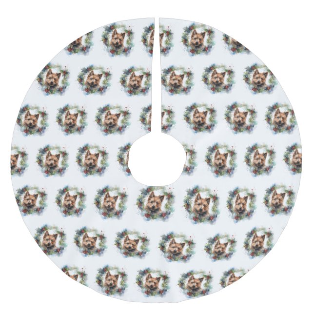 Australian Terrier-julen, Festive Valp Julgransmatta Borstad Polyester (Framsidan)