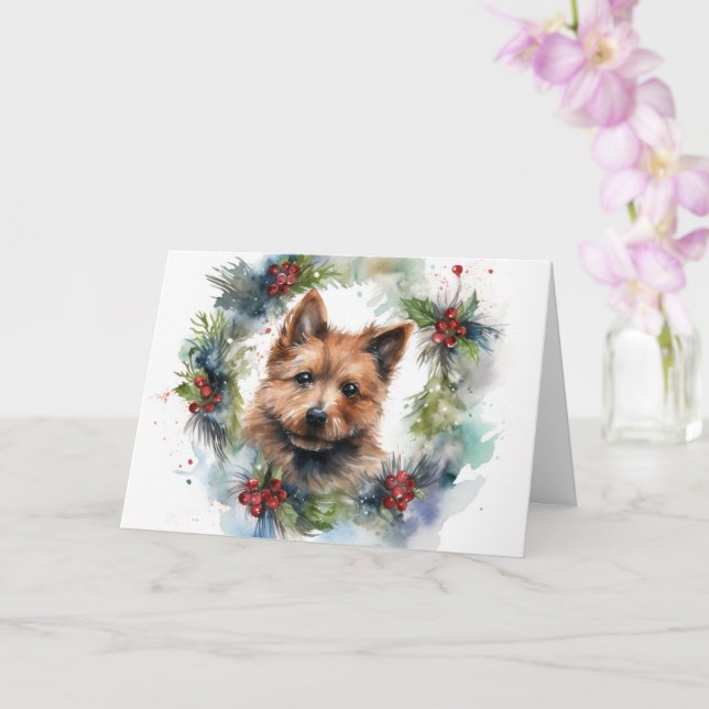 Australian Terrier-julen, Festive Valp Kort (Orkide)