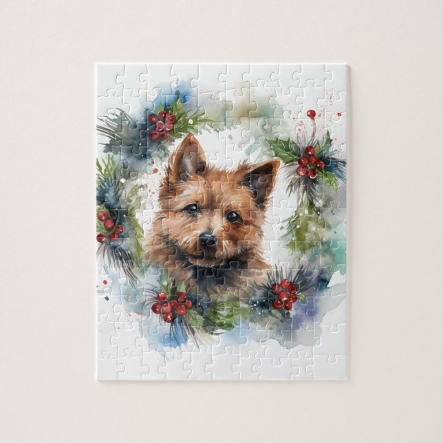 Australian Terrier-julen, Festive Valp Pussel (Vertikal)
