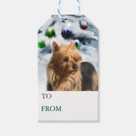 Australian Terrier Juletiketters Presentetikett