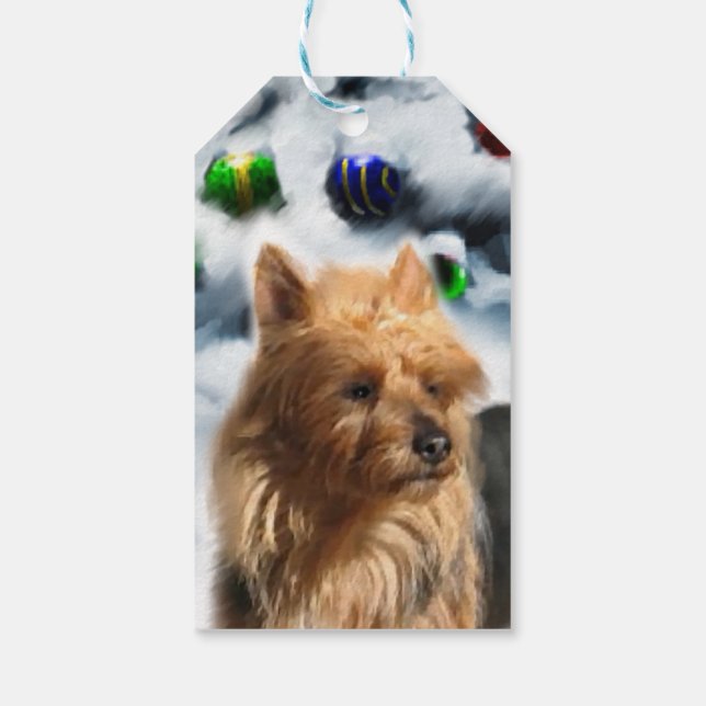 Australian Terrier Juletiketters Presentetikett (Baksidan)