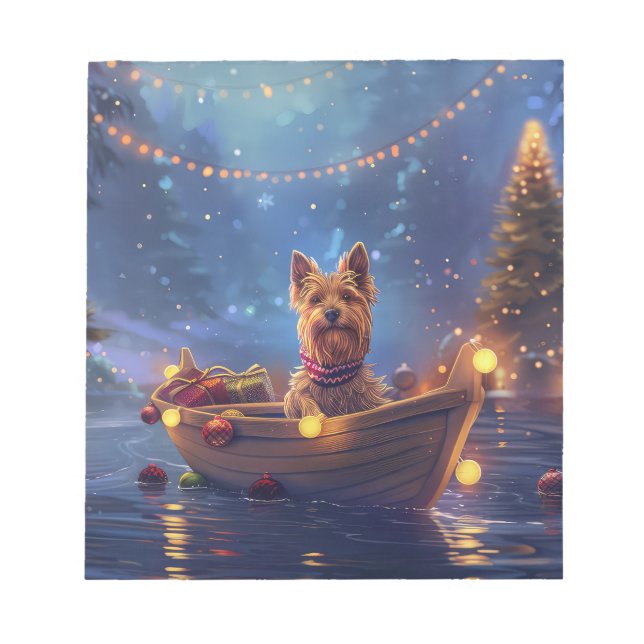 Australian Terrier Julfirande resa Anteckningsblock (Framsida)