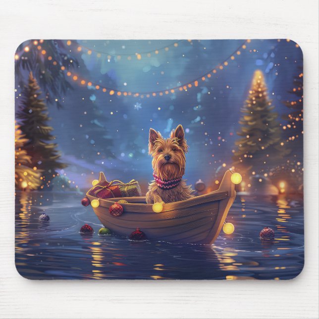 Australian Terrier Julfirande resa Musmatta (Framsidan)