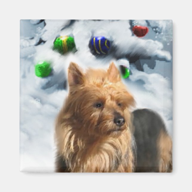 Australian Terrier-julgåvor Magnet (Framsidan)