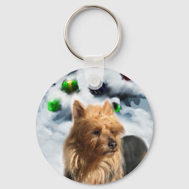 Australian Terrier-julgåvor Nyckelring (Framsida)