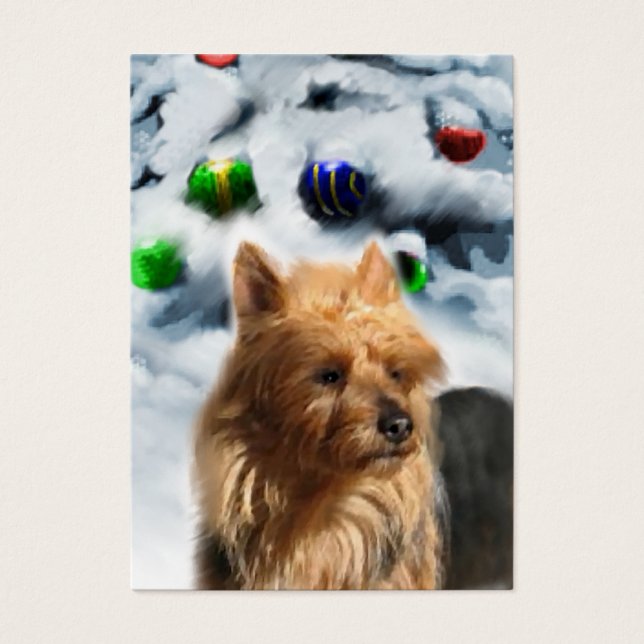 Australian Terrier-julgåvor Visitkort (Framsidan)