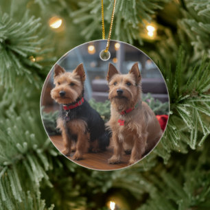 Australian Terrier Julkryssning: Pawsome  Julgransprydnad Keramik