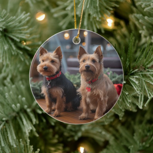 Australian Terrier Julkryssning: Pawsome  Julgransprydnad Keramik (Träd)