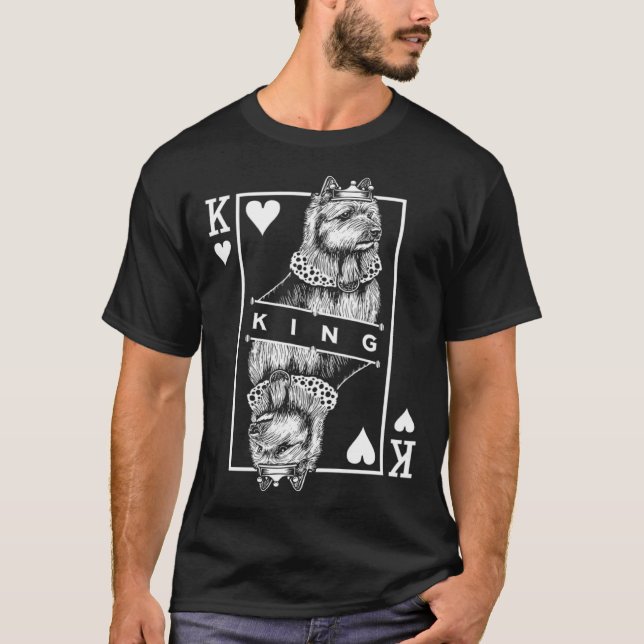 Australian Terrier King Of Hearts  Aussie Dog T Shirt (Framsida)