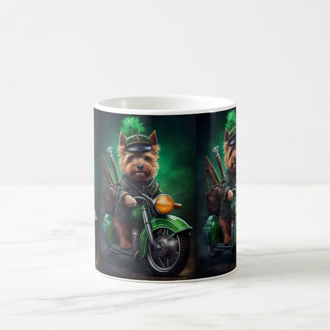 Australian Terrier kör cykel St. Patrick's Day Kaffemugg (Center)