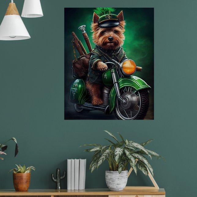 Australian Terrier kör cykel St. Patrick's Day Poster (Vardagsrum 1)