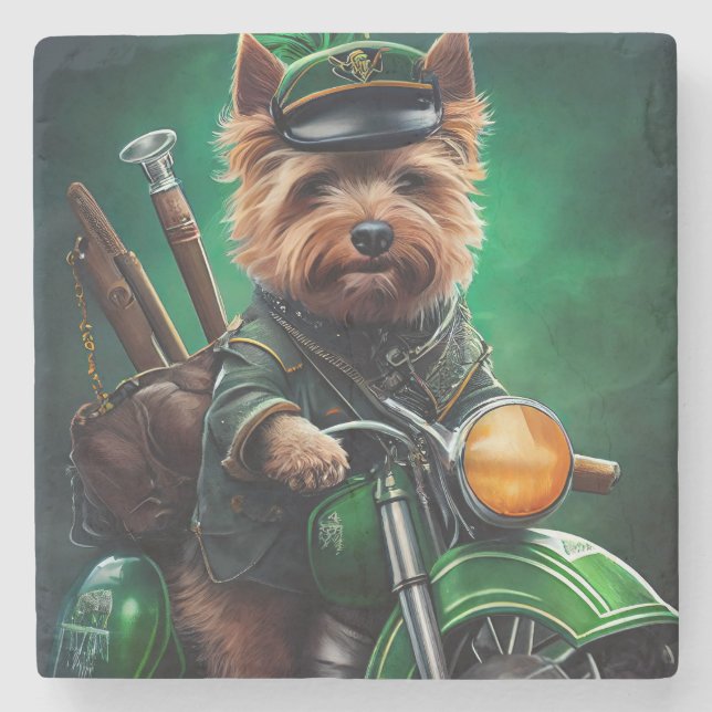 Australian Terrier kör cykel St. Patrick's Day Stenunderlägg (Framsidan)