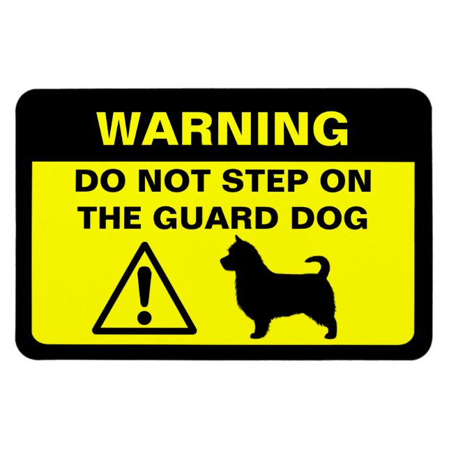 Australian Terrier (lång svans) Vakt Hund Varning Magnet (Horisontell)