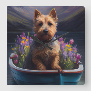 Australian Terrier on Paddle: A Scenia Äventyr Fyrkantig Klocka