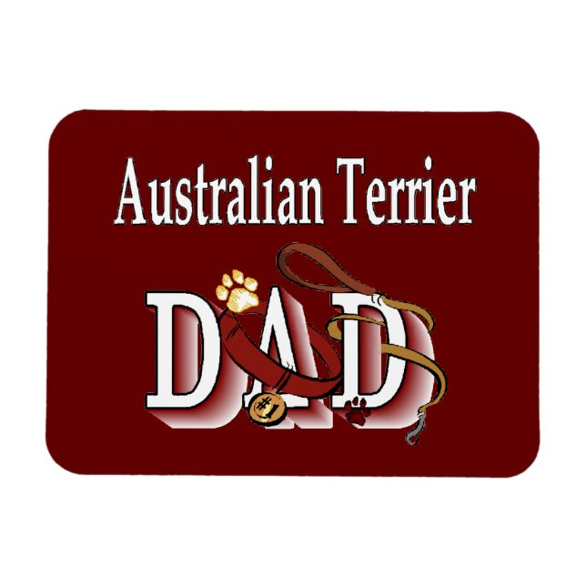 Australian Terrier Pappa Magnet (Horisontell)
