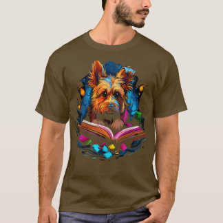 Australian Terrier Reads Bok T Shirt