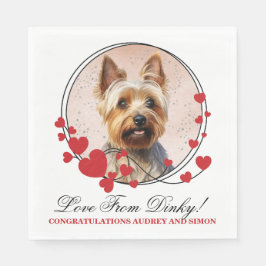 Australian Terrier Red Heart Bröllop Hund Photo Pappersservett