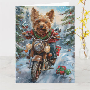 Australian Terrier Riding Motorcycle jul Kort